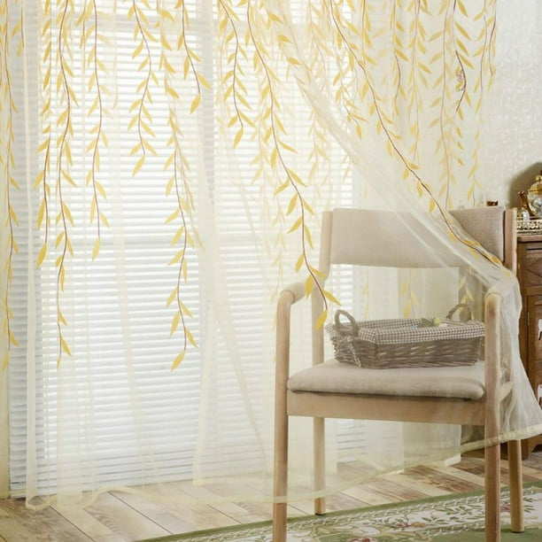 Leaves Print Sheer Curtain Pattern Voile Panel Drape Room Window Curtains Decor Leaves Print Sheer Curtain Pattern Voile Panel Drape Room Window Curtains Decor